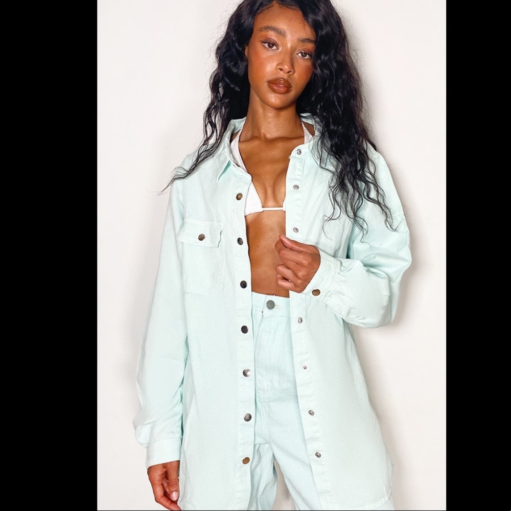 OFF WHITE Popper Denim Shirt 10 oversized